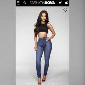Fashion Nova Luxe High Waist Jeans - Dark Wash
